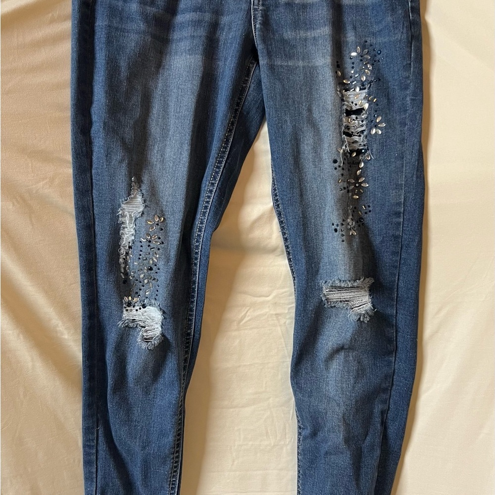 Mudd Blue Skinny Distressed Jeans
